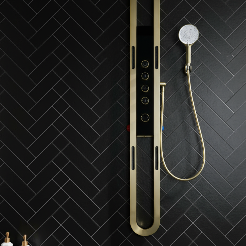 Marcelo Douchepaneel â Digitaal display â Geborsteld goud