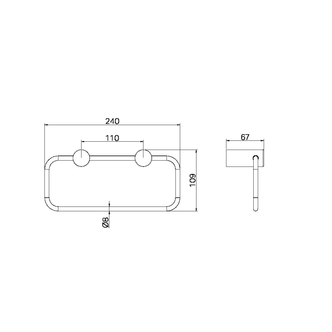 Handdoekring Capri – Brushed nickel