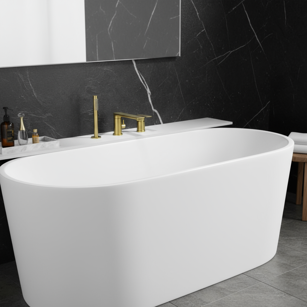 Vero Opbouw Badkraan Systeem — Geborsteld goud