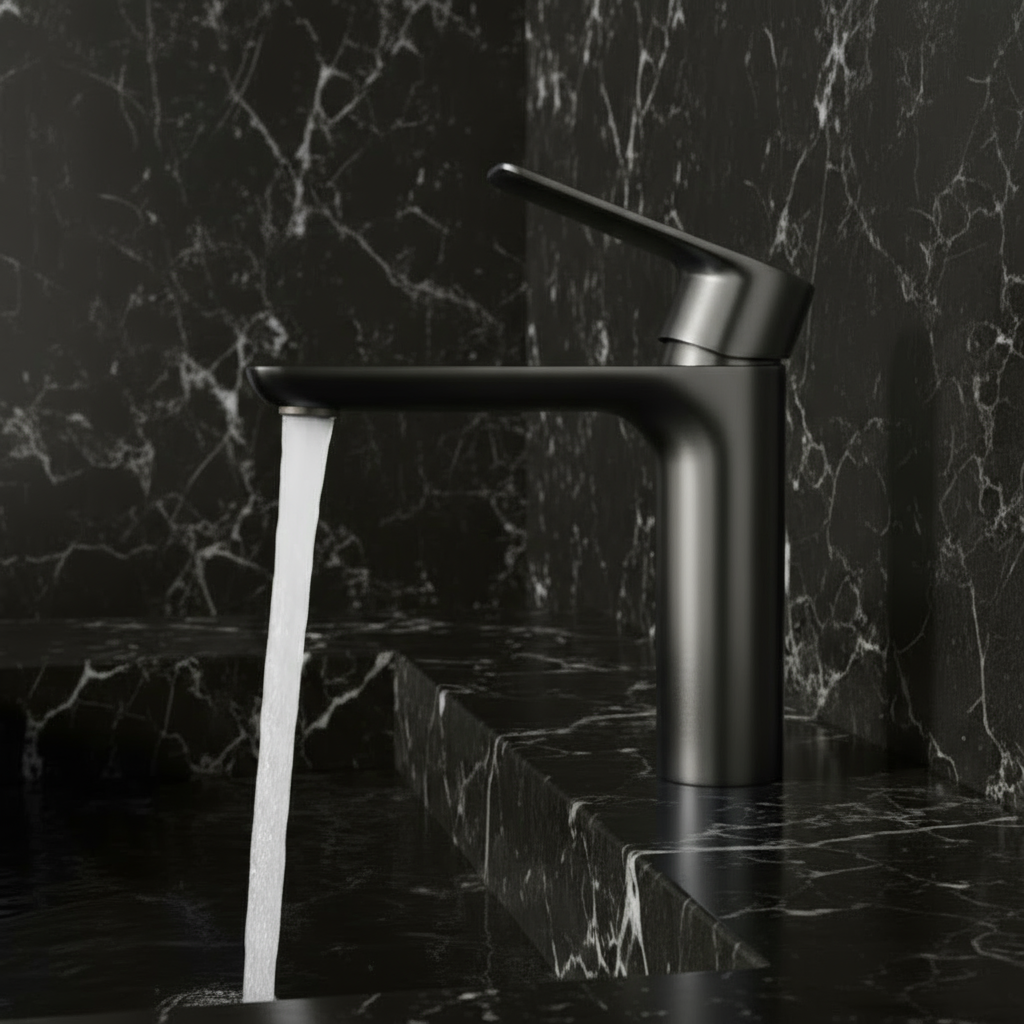 Silvio Opbouw Wastafelkraan β Gunmetal Grey