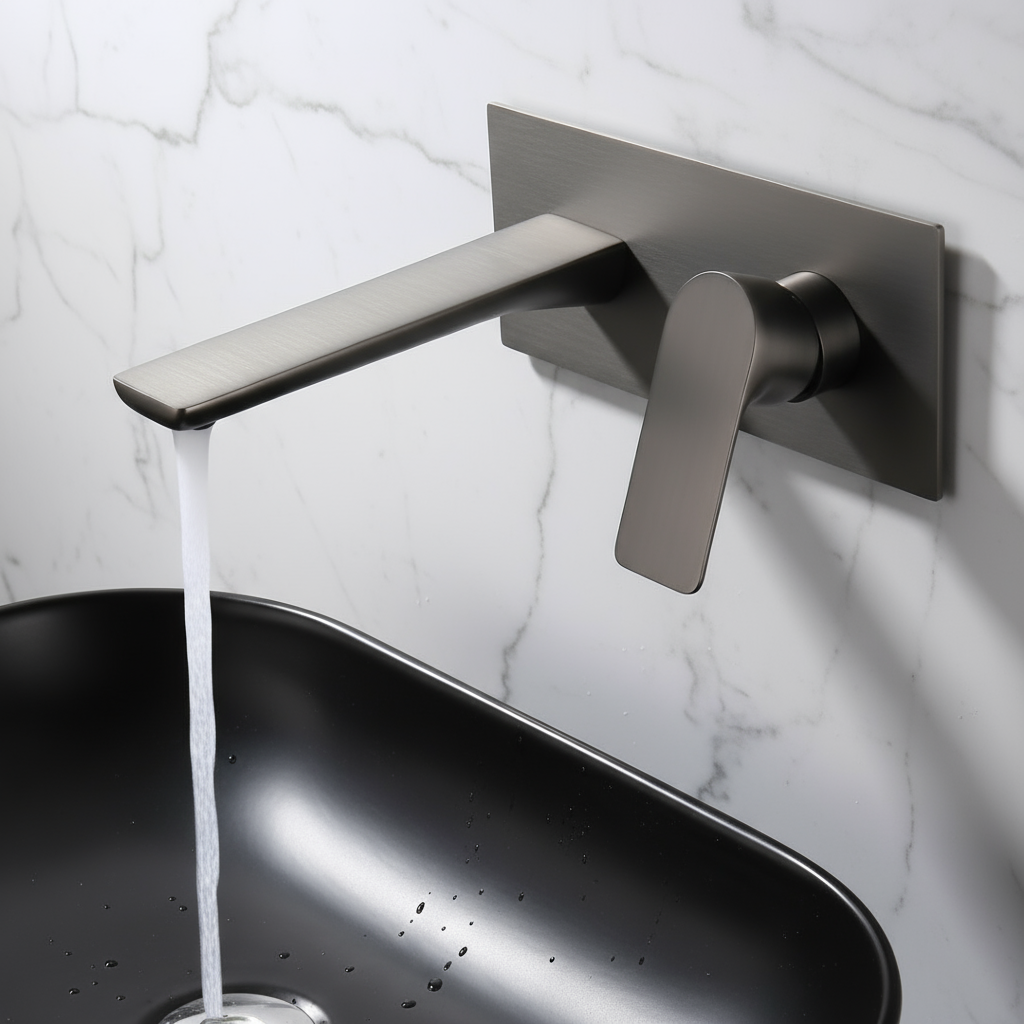 Silvio Inbouw Wastafelsysteem — Gunmetal Grey