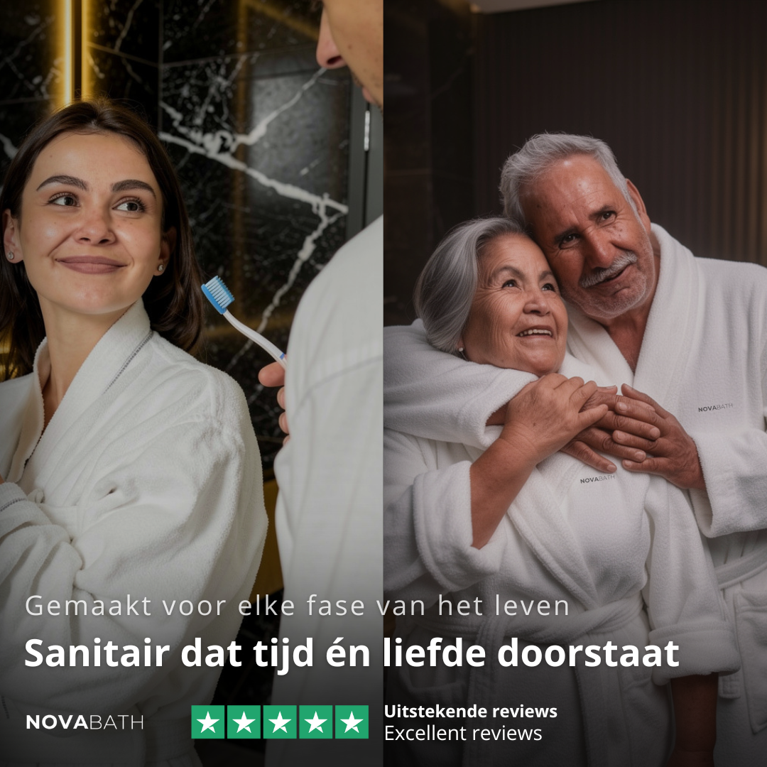 Thermostatische Inbouw Regendoucheset Marino – Digitale Regeling - Waterval & Staafhanddouche – Geborsteld goud - Incl. inbouwdeel