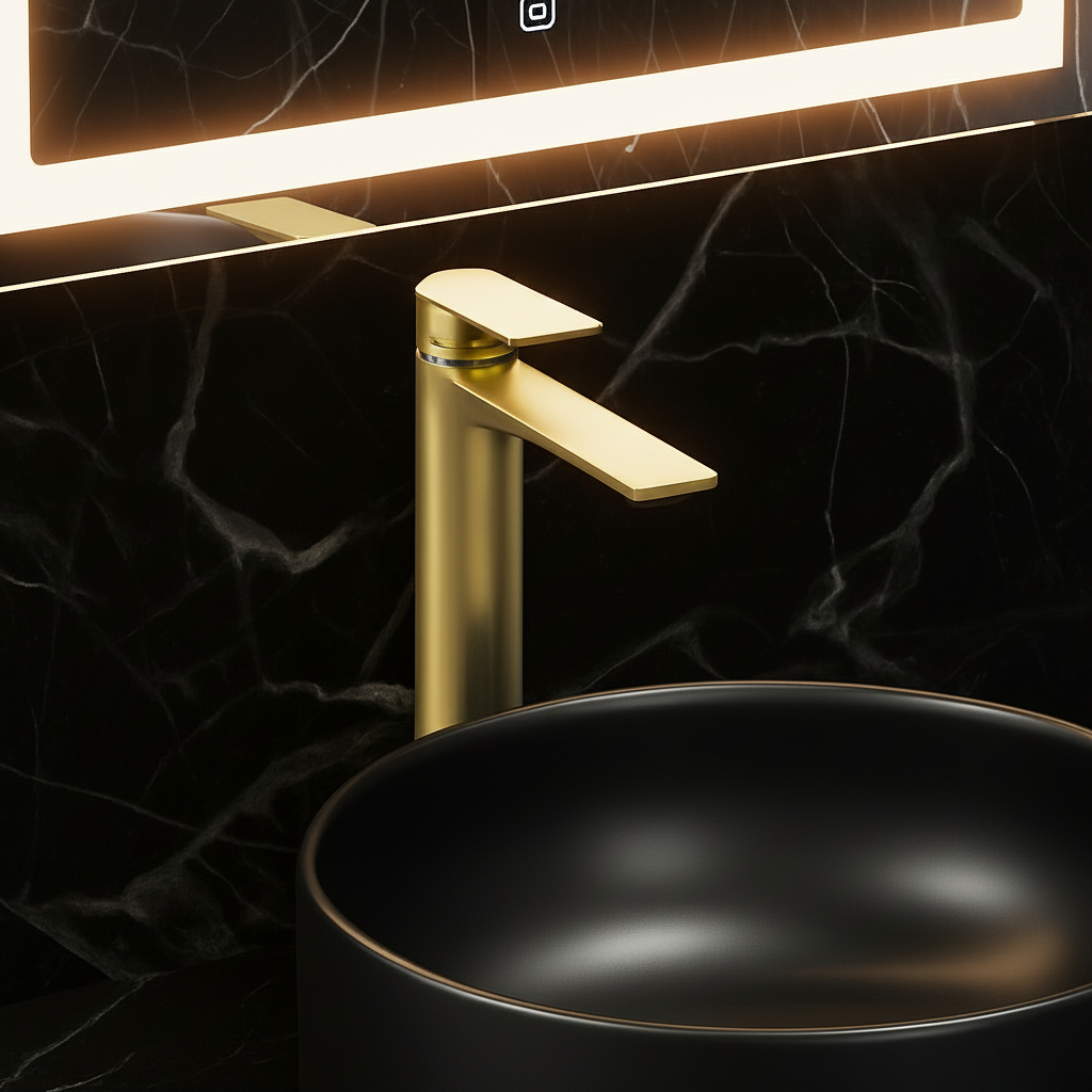 Diego Robinet de lavabo à montage haut — Or brossé