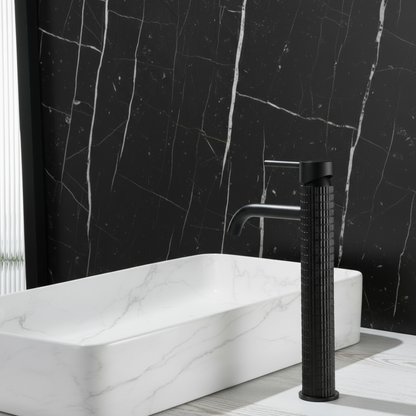 Hoge wastafelkraan Angelica - Mat zwart - 30,5 × 5,5 × 19 cm