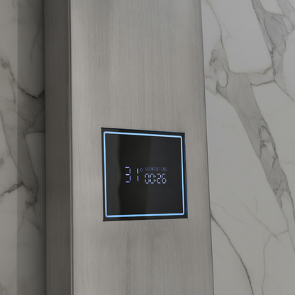 Douchepaneel Elena - LED - Digitaal display - Gunmetal grey - 145 × 18 × 65 cm