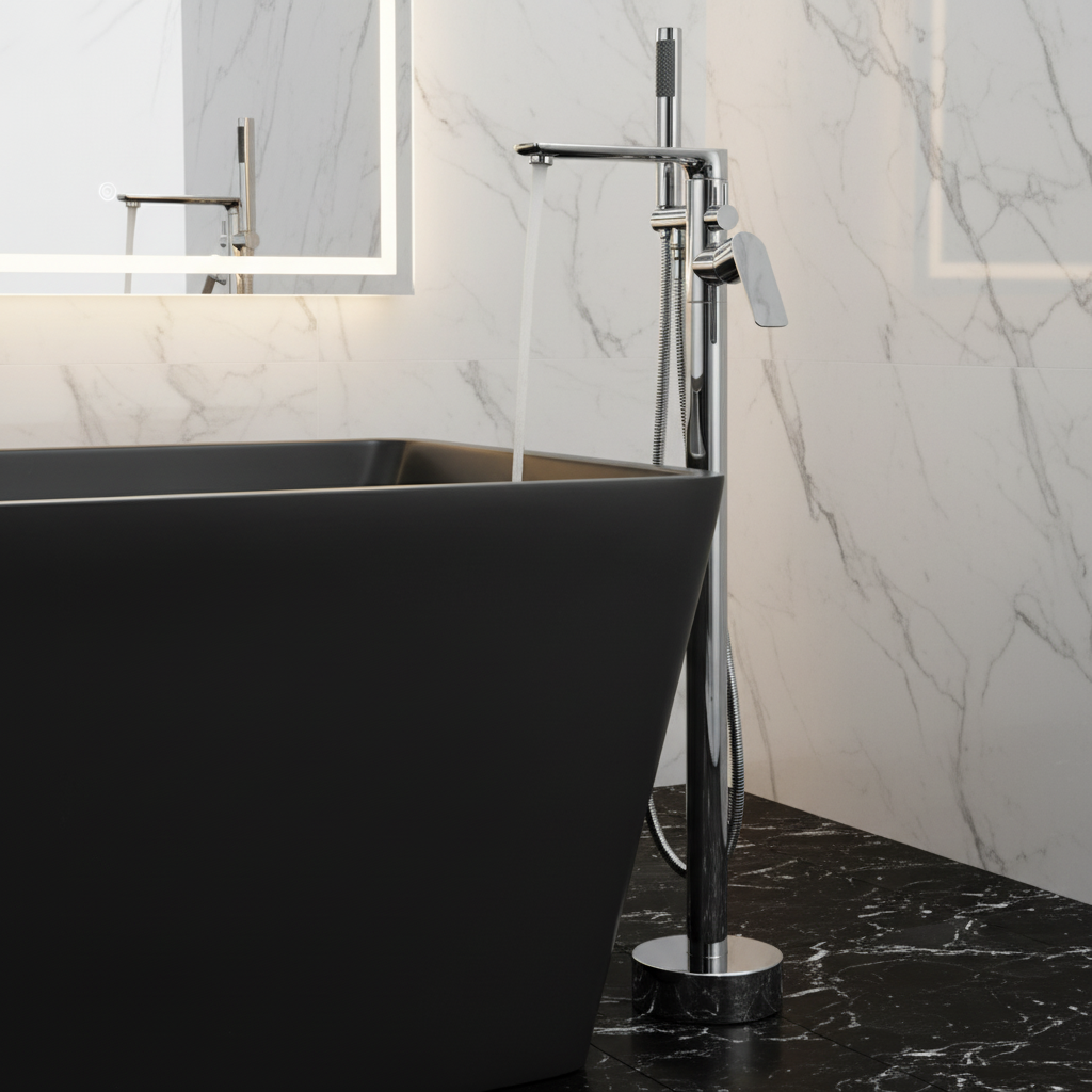 Vrijstaande badkraan Emilia - Chroom - 88 × 22 × 16 cm