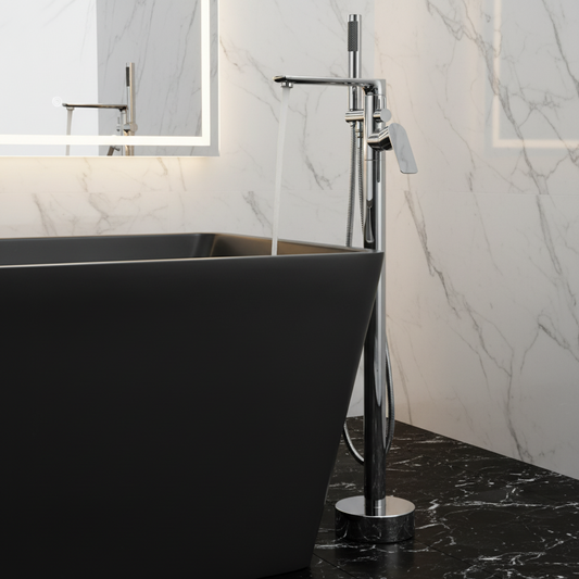 Vrijstaande badkraan Emilia - Chroom - 88 × 22 × 16 cm