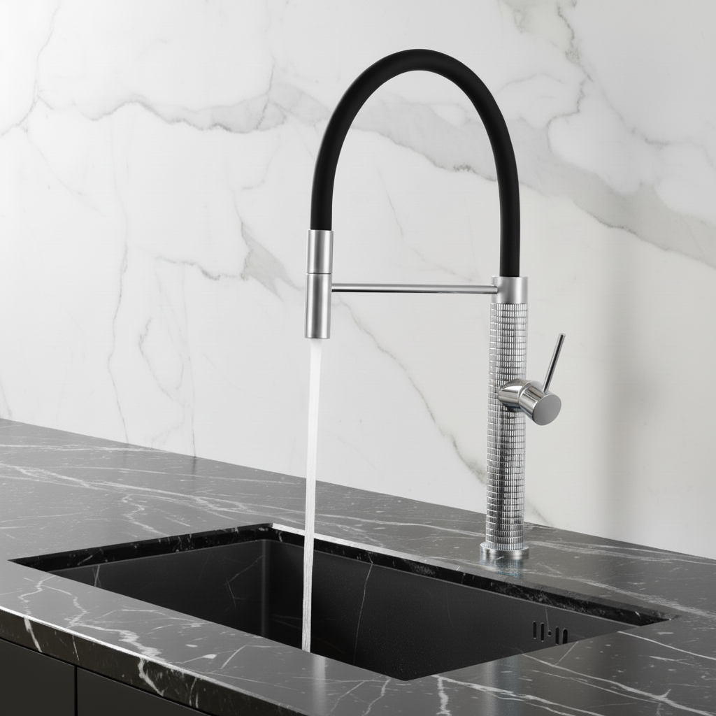 Semi-professionele Keukenkraan Angelica – Uittrekbare Uitloop – Chroom- 52.9 × 24.9 × 5.5 cm