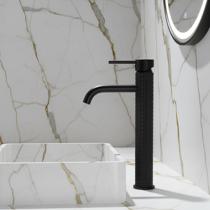 Hoge wastafelkraan Angelica - Mat zwart - 30,5 × 5,5 × 19 cm