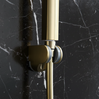 Thermostatisch Douchepaneel Marcelo – Digitale Display - Geborsteld goud - 182 × 40 × 52 cm