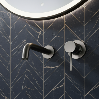 Inbouw wastafelkraan Angelica - Gunmetal grey - Incl. inbouwdeel - 23 × 20.5 × 10 cm