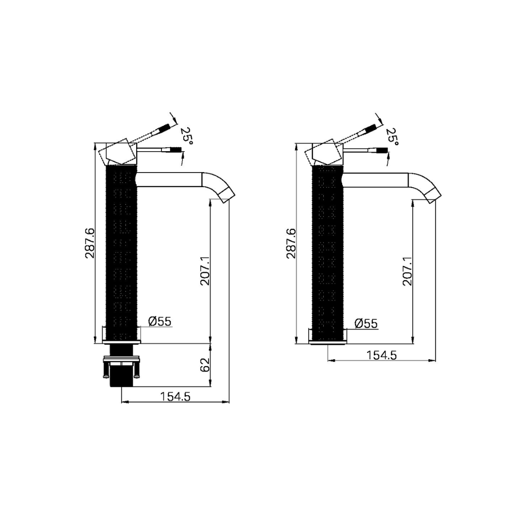 Hoge wastafelkraan Valencia - 1-Gats - Brushed bronze