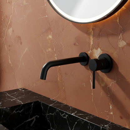 Inbouw wastafelkraan Angelica - Mat zwart - Incl. inbouwdeel - 23 × 20.5 × 10 cm