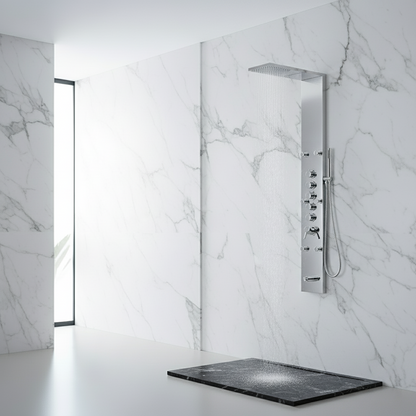 Douchepaneel Nana – Waterval – Massagejets – Chroom- 150 × 20 × 60 cm