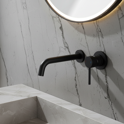 Inbouw wastafelkraan Angelica - Mat zwart - Incl. inbouwdeel - 23 × 20.5 × 10 cm