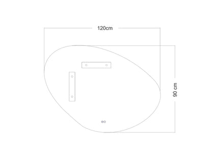 LED Badkamerspiegel - Horizontaal of verticaal - Alessia 120x90cm
