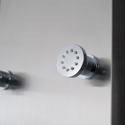 Douchepaneel Manuel – Waterval – Massagejets – Geborsteld nikkel - 150 × 20 × 60 cm