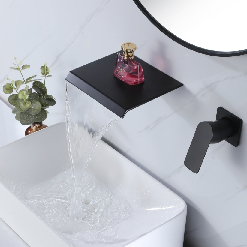 Inbouw wastafelkraan Louise - Mat zwart - Incl. inbouwdeel