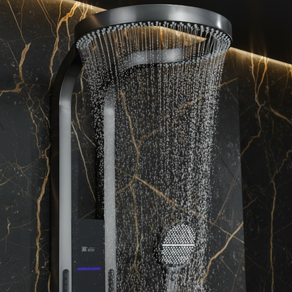 Thermostatisch Douchepaneel Marcelo – Digitale Display - Gunmetal Grey - 182 × 40 × 52 cm