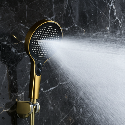 Douchepaneel Elena - LED - Digitaal display - Geborsteld goud - 145 × 18 × 65 cm