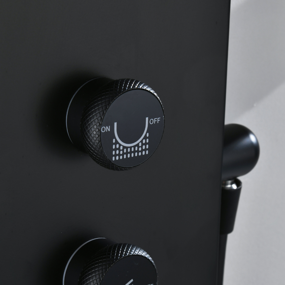 Douchepaneel Elena - LED - Digitaal display - Mat zwart- 145 × 18 × 65 cm