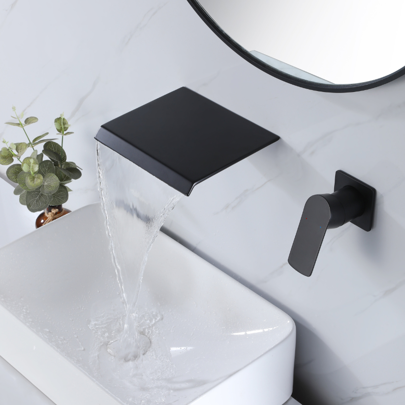 Inbouw wastafelkraan Louise - Mat zwart - Incl. inbouwdeel