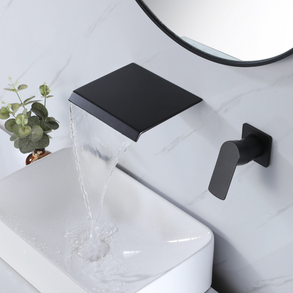 Inbouw wastafelkraan Louise - Mat zwart - Incl. inbouwdeel