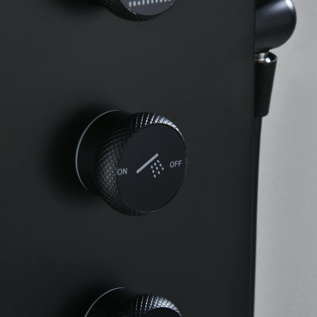 Douchepaneel Elena - LED - Digitaal display - Mat zwart- 145 × 18 × 65 cm