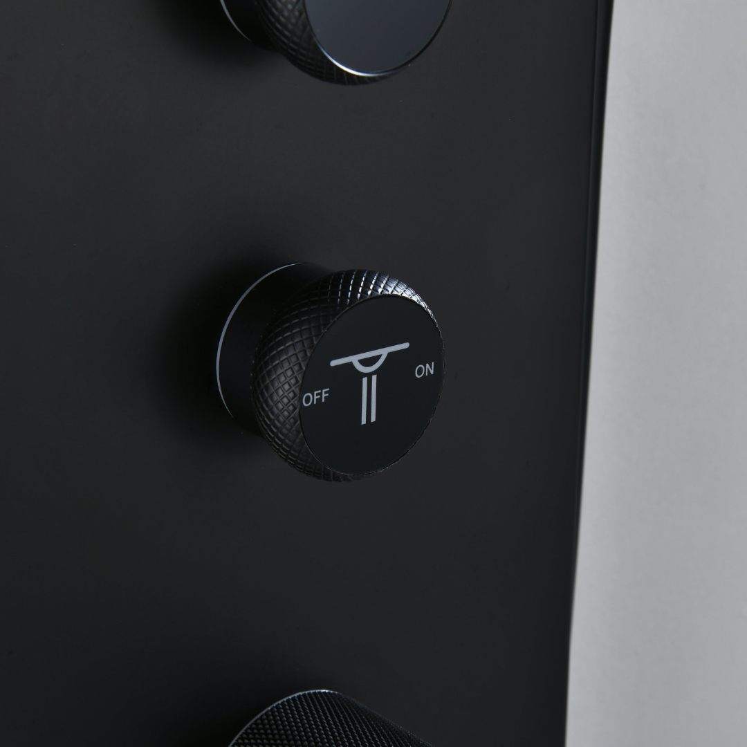 Douchepaneel Elena - LED - Digitaal display - Mat zwart- 145 × 18 × 65 cm