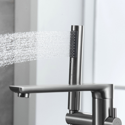 Vrijstaande badkraan Emilia - Gunmetal grey - 88 × 22 × 16 cm