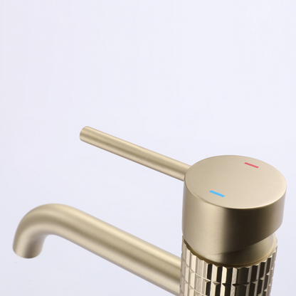 Opbouw wastafelkraan Angelica - Geborsteld goud - 15.9 × 12.2 × 5.5 cm