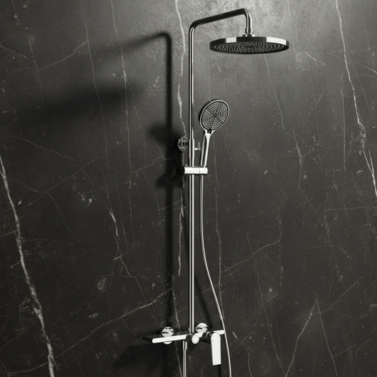 Opbouw regendoucheset Cynthia - Chroom- 130 × 35 × 25 cm