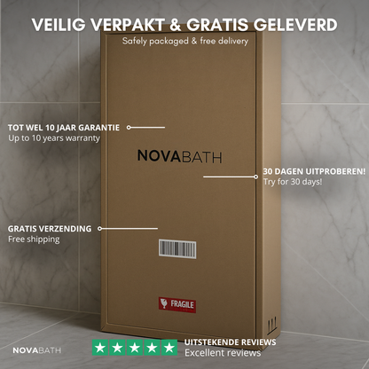 Douchepaneel Elena - LED - Digitaal display - Geborsteld goud - 145 × 18 × 65 cm