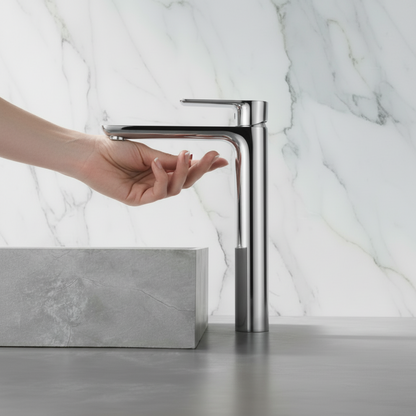 Silvio Hoge Opbouw Wastafelkraan — Chroom