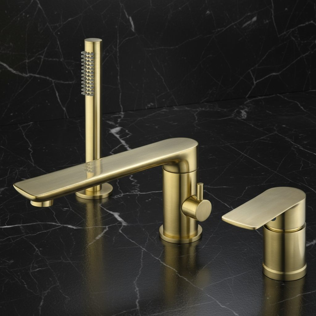 Opbouw badkraan Vero – Geborsteld goud - 21,6 × 24 × 19,5 cm