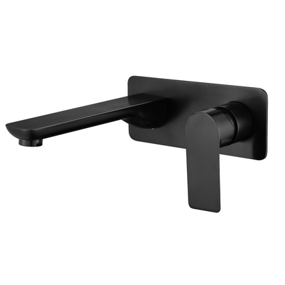 Inbouw wastafelkraan Silvio – Mat zwart - Incl. inbouwdeel - 25 × 10 × 20 cm