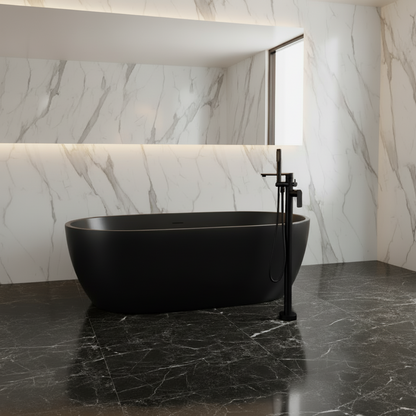 Vrijstaande badkraan Emilia - Mat zwart - 88 × 22 × 16 cm