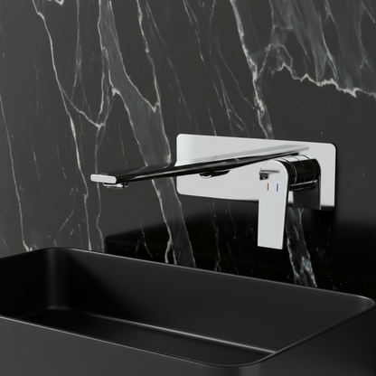 Inbouw wastafelkraan Diego  – Chroom - Incl. inbouwdeel - 22,5 × 11 × 20 cm