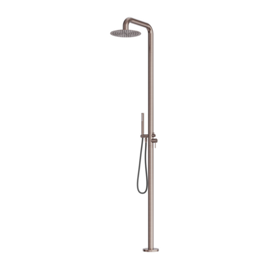 Buitendoucheset Capri – Vrijstaand – Regendouche & Staafhanddouche - Brushed bronze