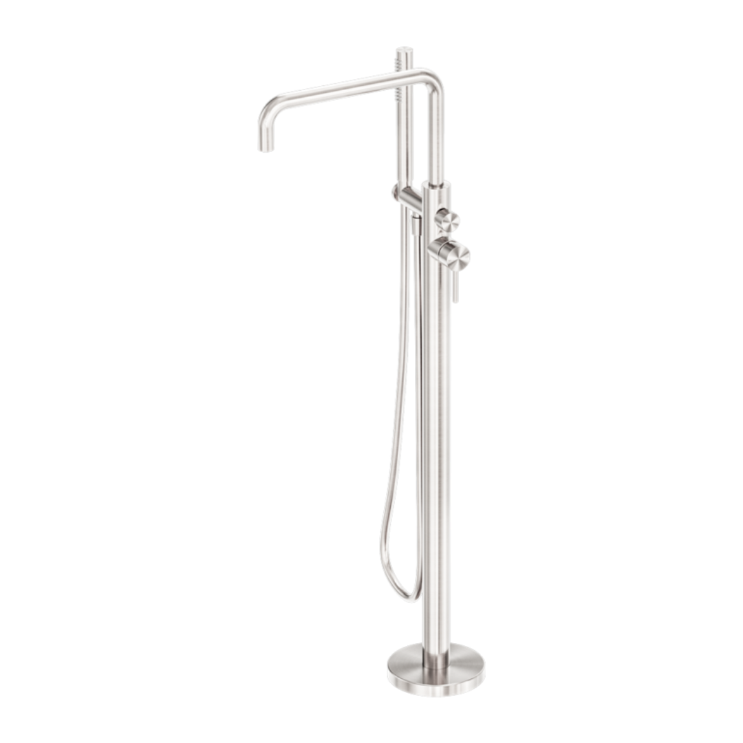 Vrijstaande badmengkraan Capri - Staafhanddouche - Brushed nickel
