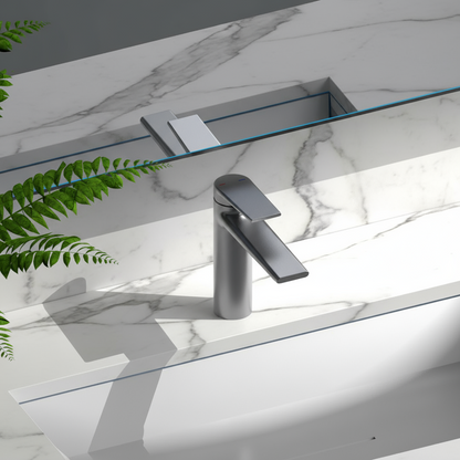 Opbouw wastafelkraan Diego  – Gunmetal grey - 15 × 13,7 × 4,4 cm