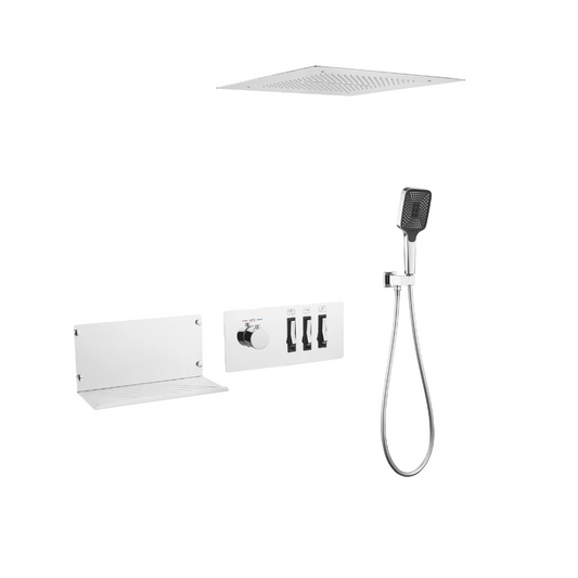 Thermostatische Inbouw Regendoucheset - Federico - Wit