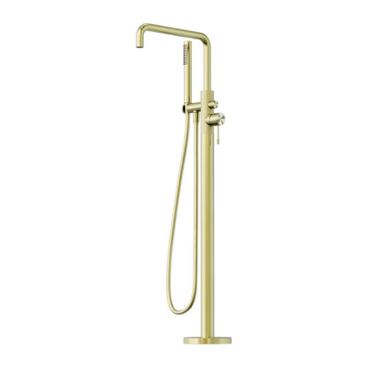 Vrijstaande badmengkraan Valencia - Staafhanddouche - Brushed gold