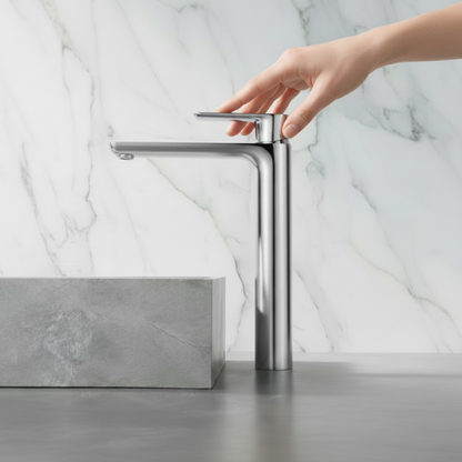 Silvio Hoge Opbouw Wastafelkraan — Chroom