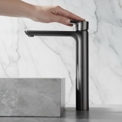 Silvio Hoge Opbouw Wastafelkraan — Gunmetal Grey