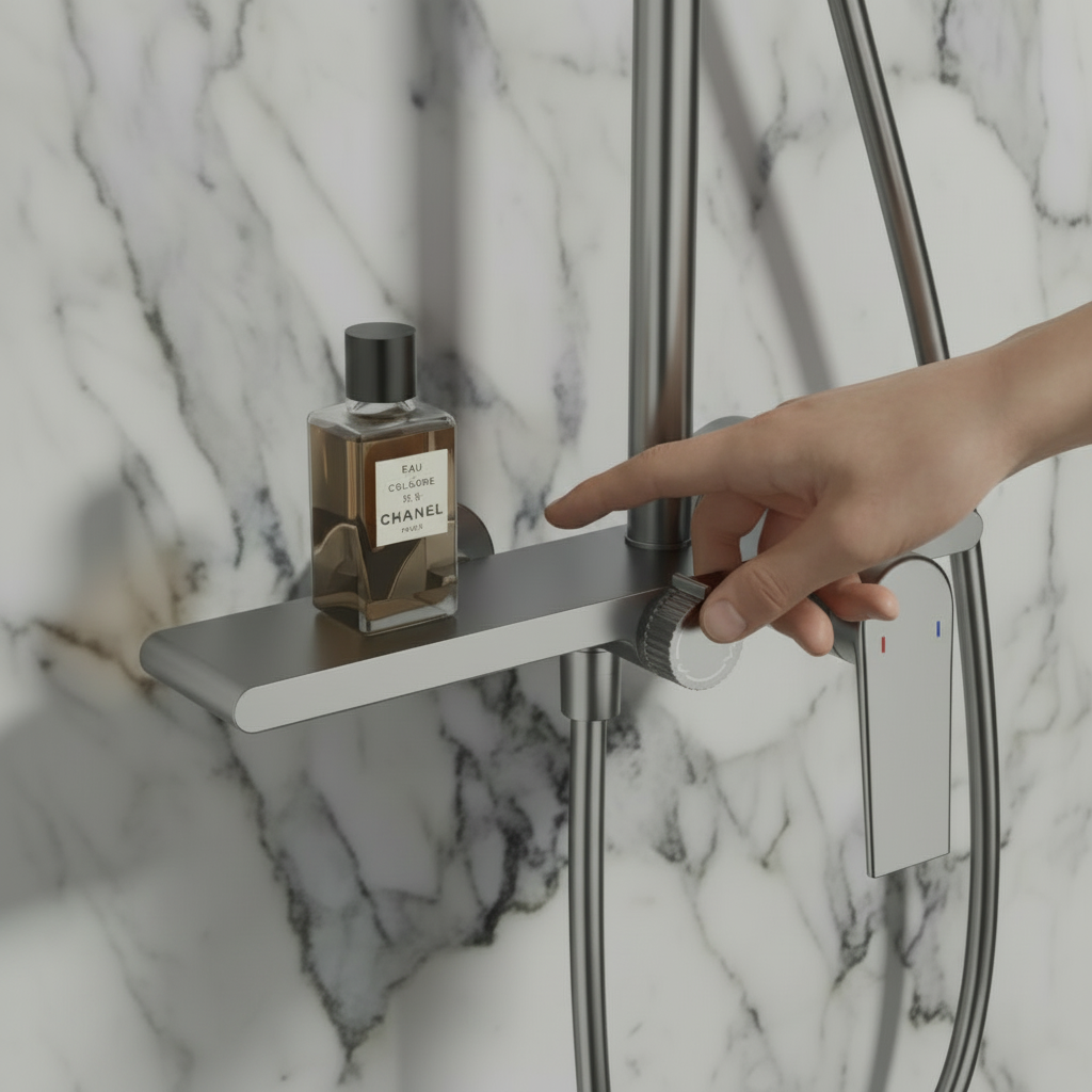 Cynthia Système de douche apparent — Gris canon de fusil