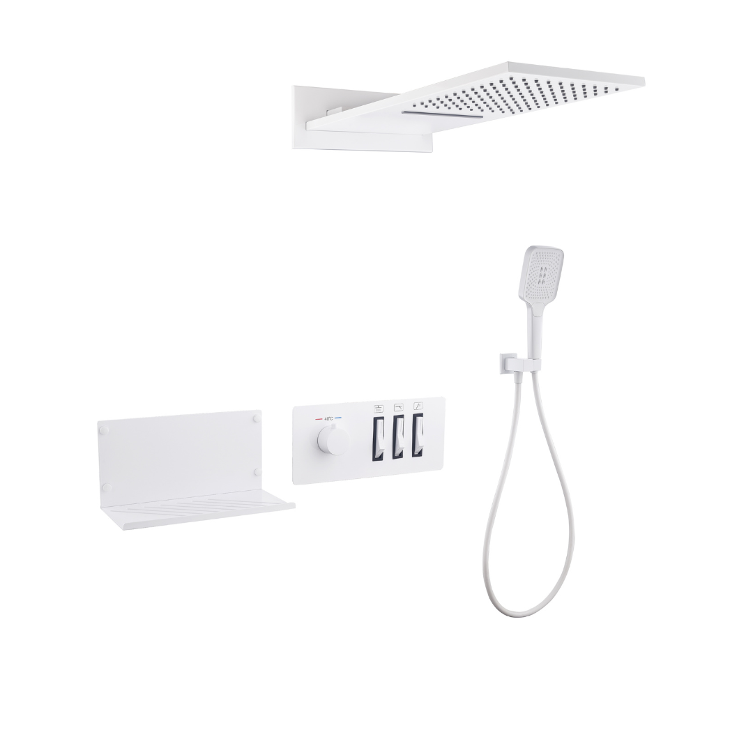 Thermostatische Inbouw Regendoucheset - Toronto - Wit