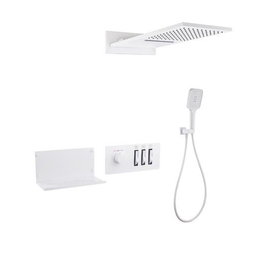 Thermostatische Inbouw Regendoucheset - Toronto - Wit