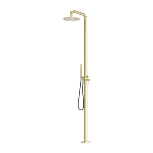 Buitendoucheset Capri – Vrijstaand – Regendouche & Staafhanddouche - Brushed gold