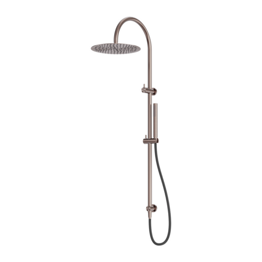 Buitendoucheset Capri – Met mengkraan – Regendouche & Staafhanddouche - Brushed bronze